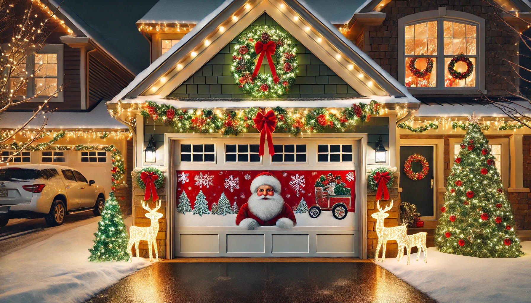 Garage Door Christmas Decorations Ideas,