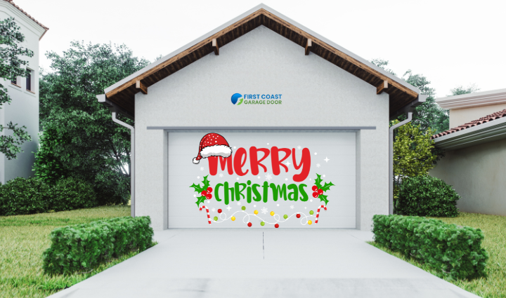 marry christmas garage door,