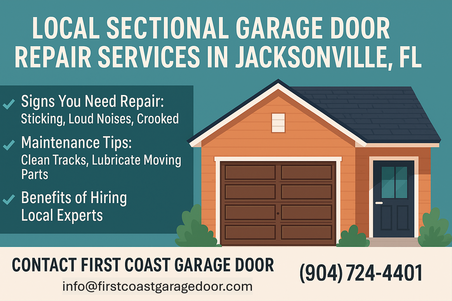 Local sectional garage door repair services in Jacksonville FL,