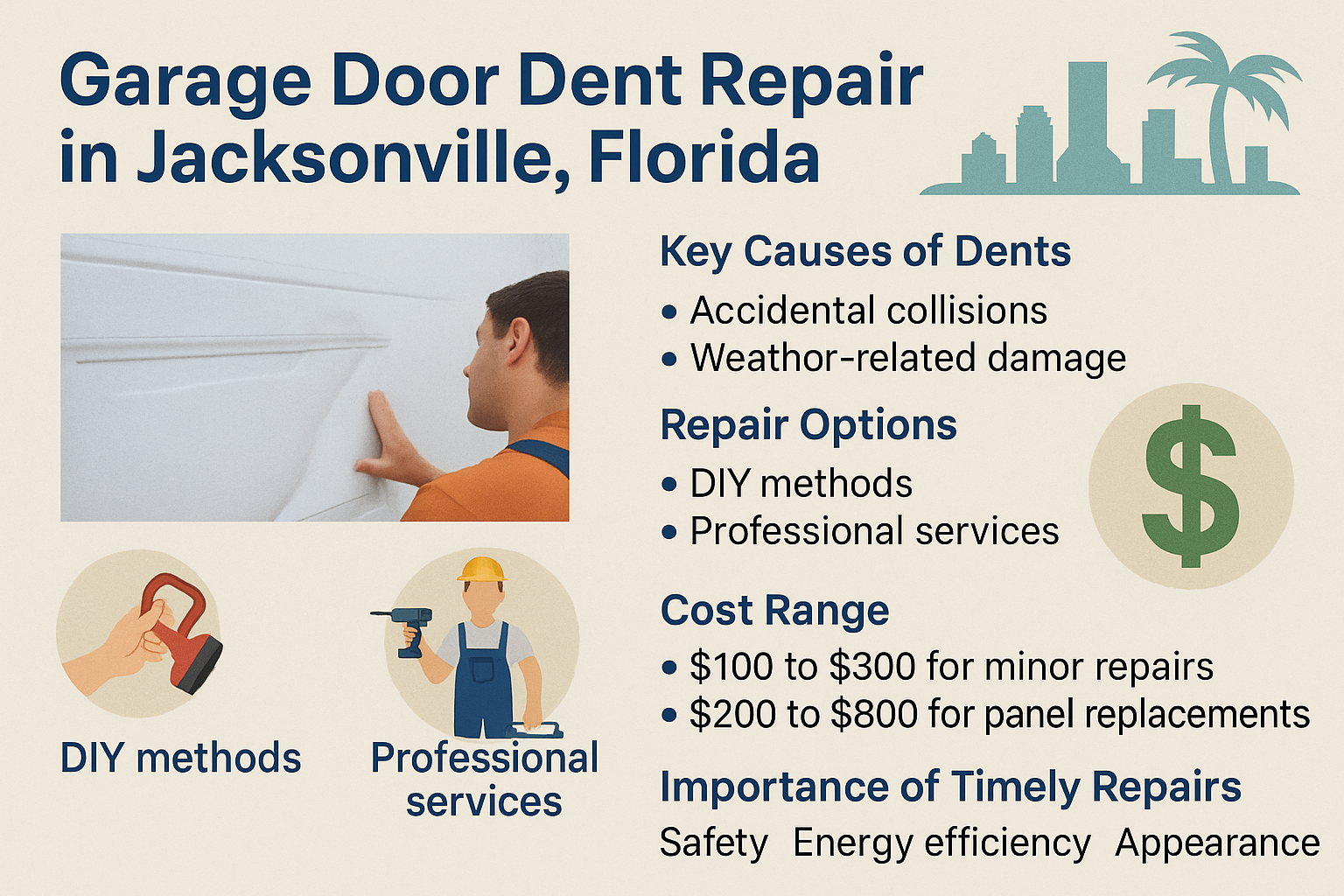 garage door dent repair,